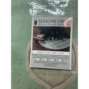 Farmhouse 55” Tree‎ Skirt - Margot Mint Christmas Lace VHC